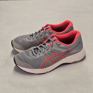 Asics Gel-Contend 6 Womens Running Shoes Size 7 Wide Grey Coral 1012A571